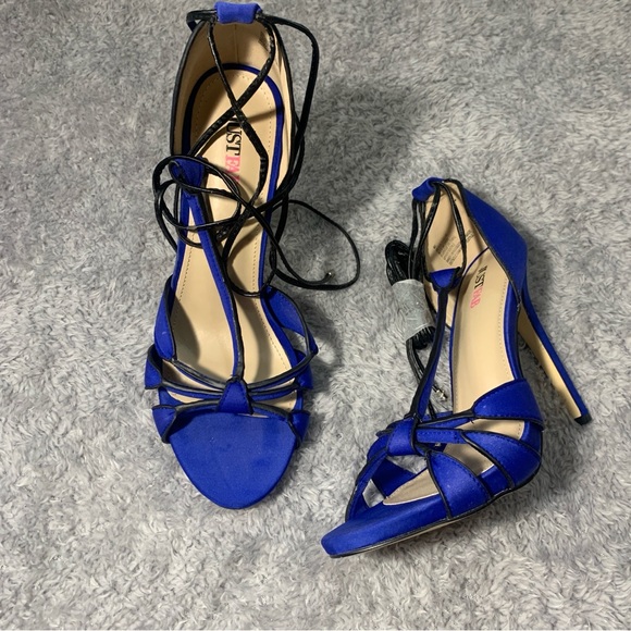 JustFab Royal Blue Strappy Heels - Picture 1 of 4